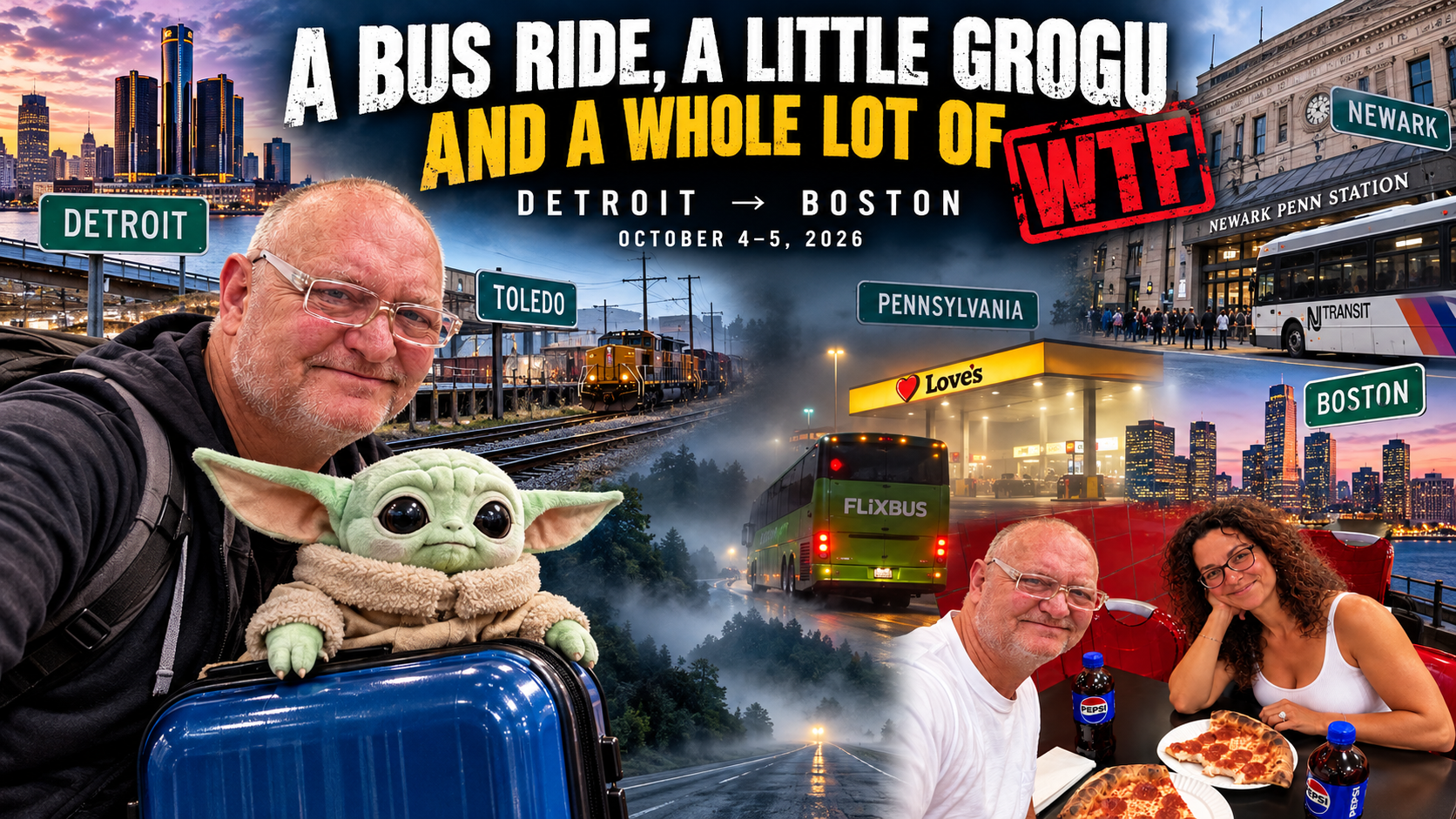 Detroit to Boston Bus Trip: Grogu and a Whole Lot of WTF